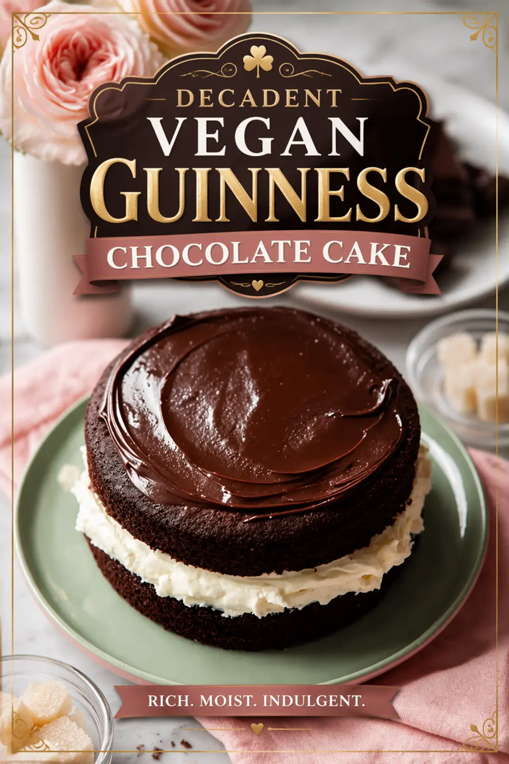 Decadent Vegan Guinness Chocolate Cake