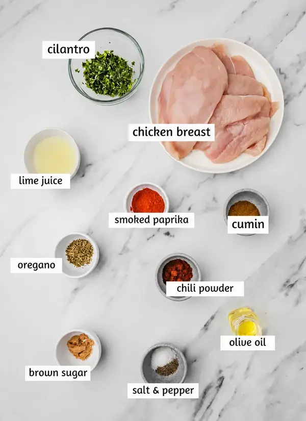 Quick & Easy Mexican Chicken Marinade 3 Spices lime cilantro and oil for Mexican chicken marinade