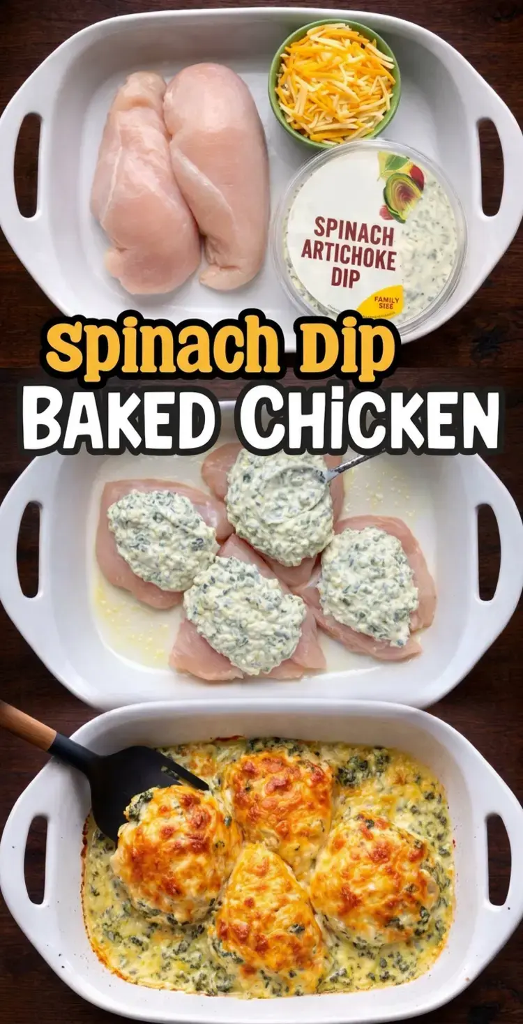 Easy Ways To Bake Chicken Breasts For Dinner: 15 Juicy, Simple Ideas 18 9. Lazy Spinach Dip Chicken