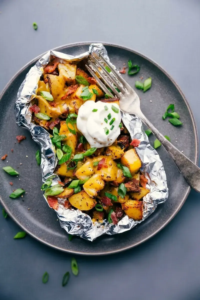 Foil Pack Meals Oven Grill Campfire Recipes for Easy Dinners 8 Baked Potato Foil Packs
