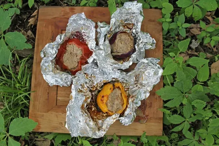 Foil Pack Meals Oven Grill Campfire Recipes for Easy Dinners 13 Campfire Meatloaf Stuffed Vegetables