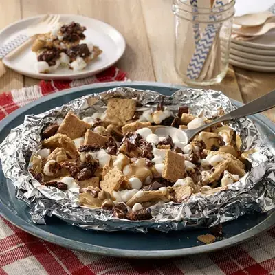 Foil Pack Meals Oven Grill Campfire Recipes for Easy Dinners 28 Campfire Nachos on the Grill, Campfire or Oven!