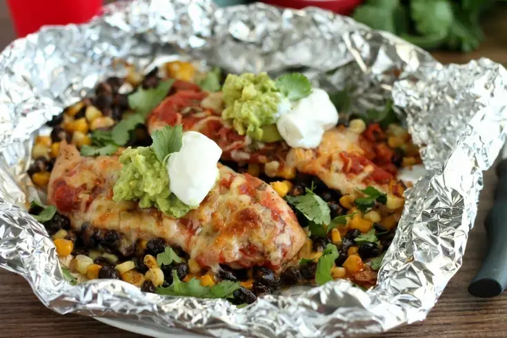 Foil Pack Meals Oven Grill Campfire Recipes for Easy Dinners 6 Southwestern Chicken Foil Packets