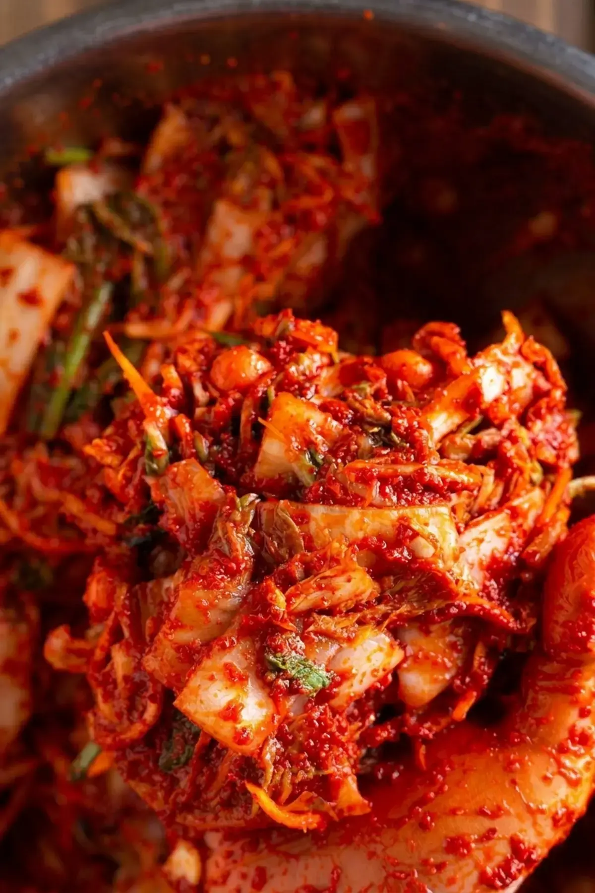 Fresh Kimchi Geotjeori: Crisp Korean Kimchi at Home 12 Reserved gochugaru mixed into fresh kimchi paste
