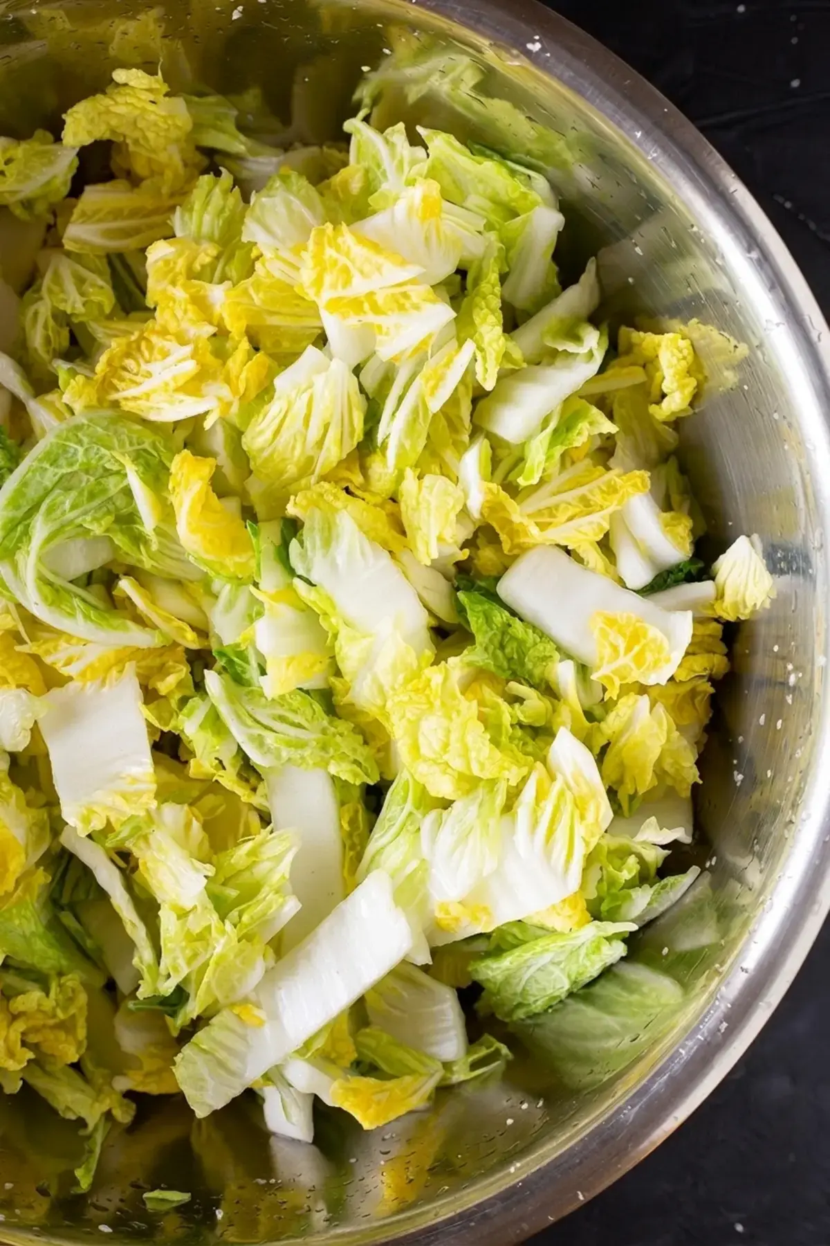 Fresh Kimchi Geotjeori: Crisp Korean Kimchi at Home 5 Chopped napa cabbage washed in cool water