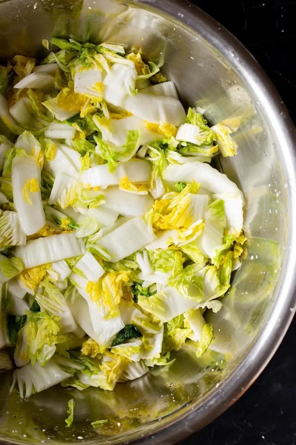 Fresh Kimchi Geotjeori: Crisp Korean Kimchi at Home 6 Salt sprinkled over napa cabbage