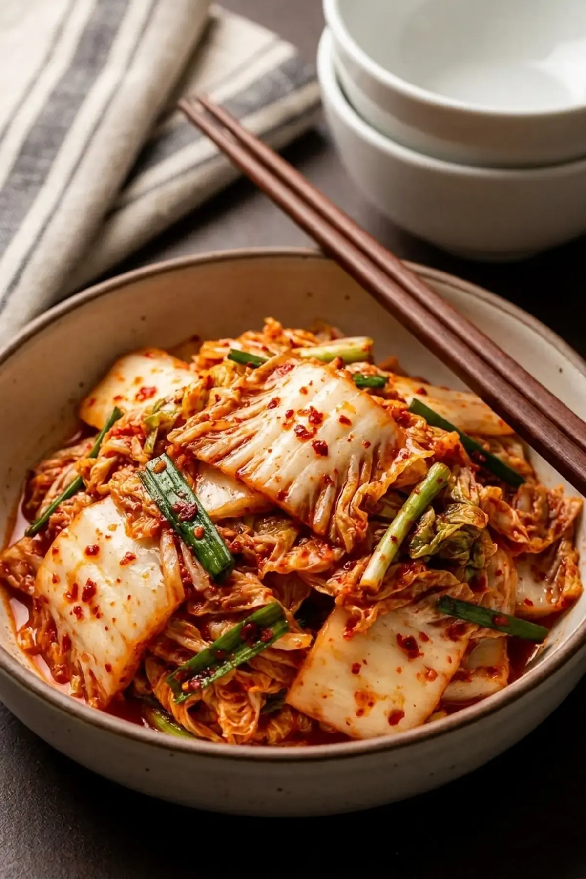 Fresh Kimchi Geotjeori: Crisp Korean Kimchi at Home 2 Korean fresh kimchi coated in red pepper seasoning