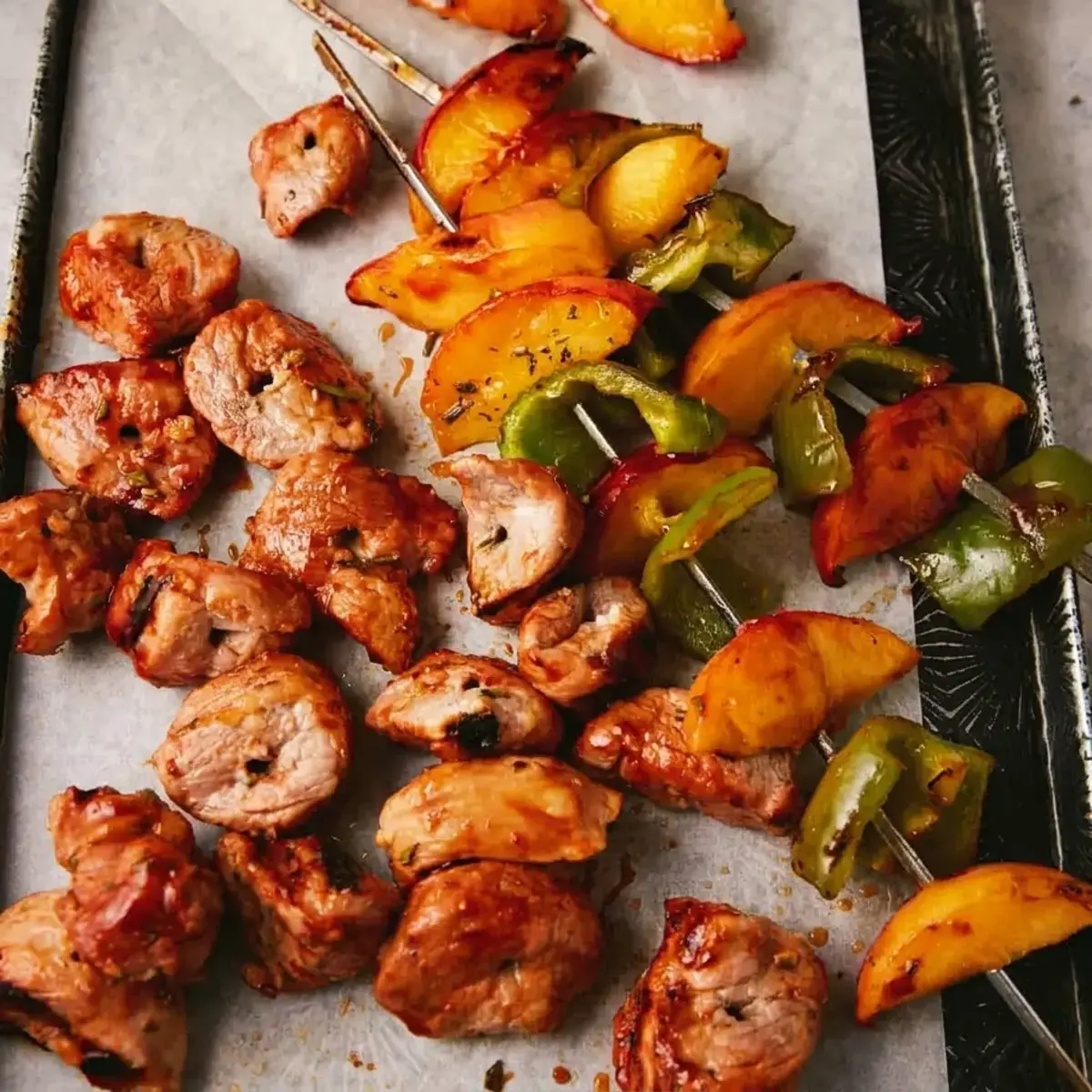 Fresh Peach Recipes That Arent Dessert But Taste Amazing 11 Grilled Pork Kabobs with Peach Marinade