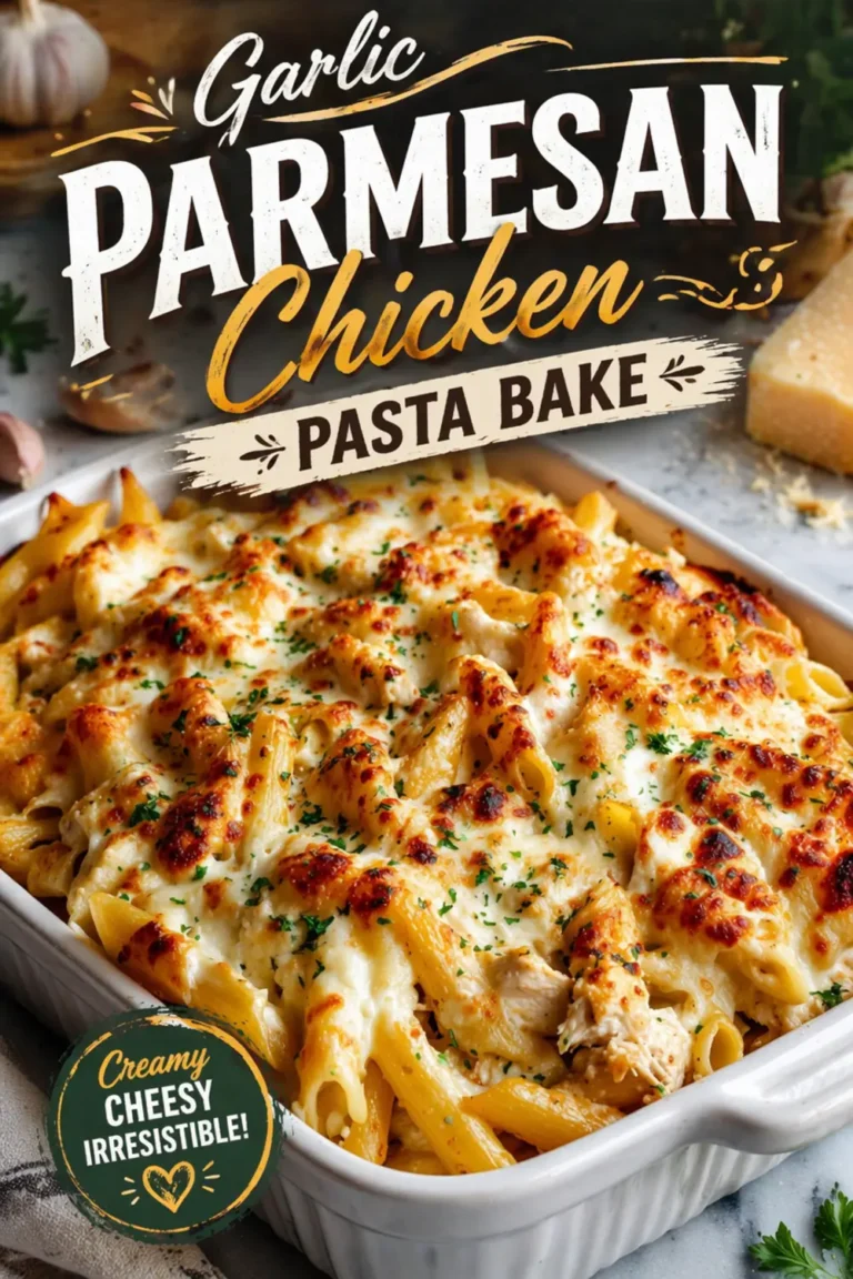 Garlic Parmesan Chicken Pasta Bake