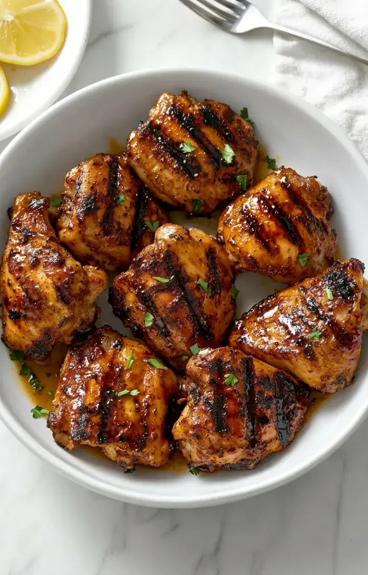 Grilled Chicken Thighs With a Sweet-Savory Marinade 12 Sweet-savory chicken thigh marinade whisked together