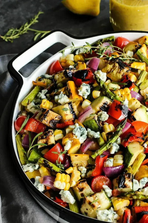 Grilled Side Dish Recipes Grilled Fruit and Vegetable Ideas for Summer BBQs 29 16. Grilled Vegetable Salad by A Farmgirl's Dabbles