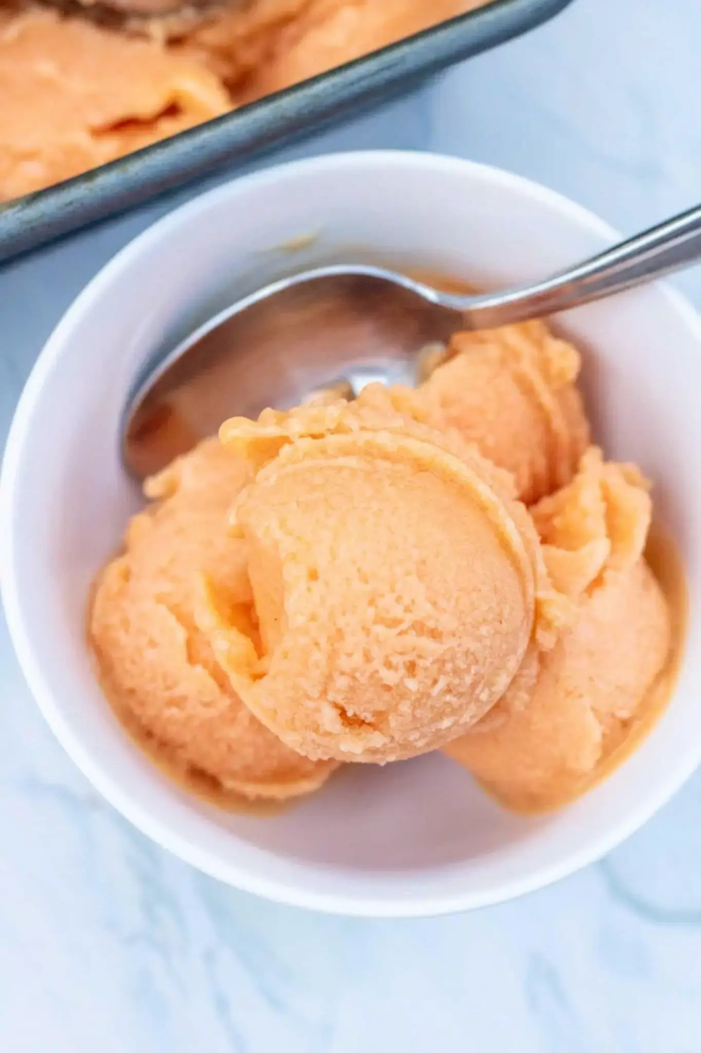 Peaches peeled for four-ingredient sorbet
