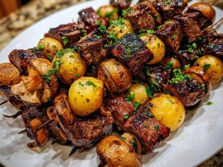 Juicy Garlic Herb Steak Kabobs
