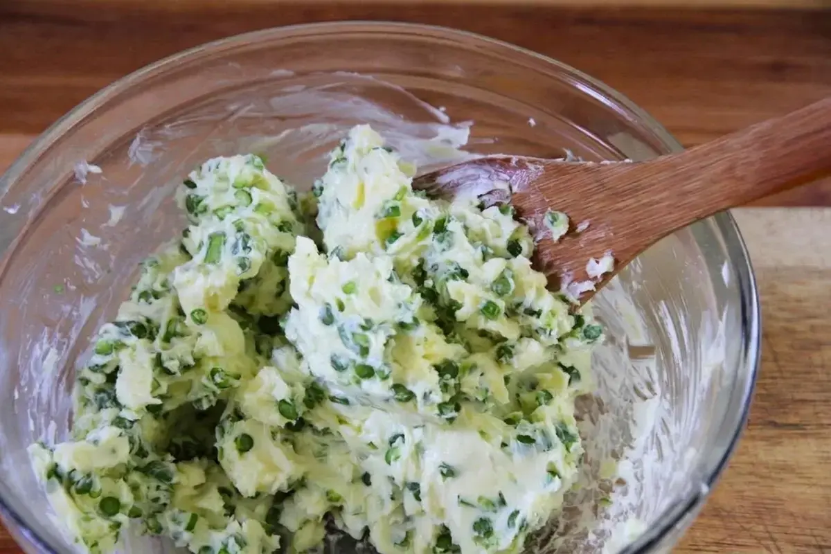 Step 5: Mix Scapes into Softened Butter