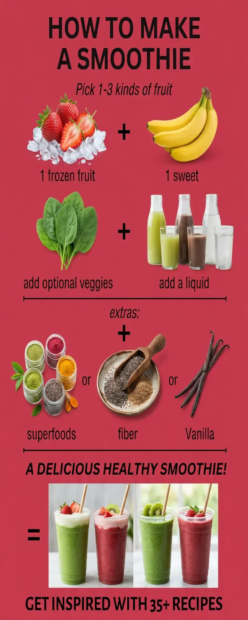 Make Smoothie Recipes at Home: 35+ Fresh Ideas 2 Fresh fruit and smoothie ingredients ready for blending