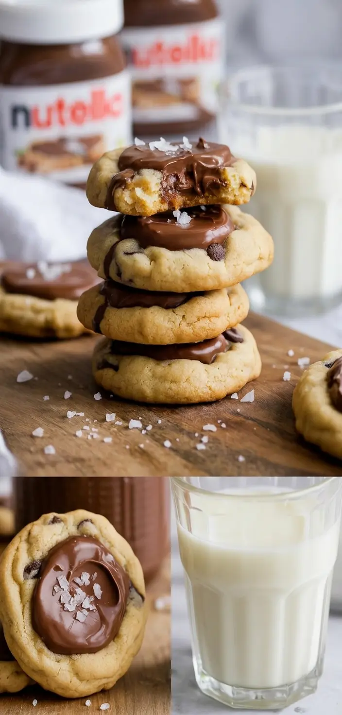 Soft and Chewy Nutella Stuffed Chocolate Chip Cookies 4 Nutella Stuffed Chocolate Chip Cookies