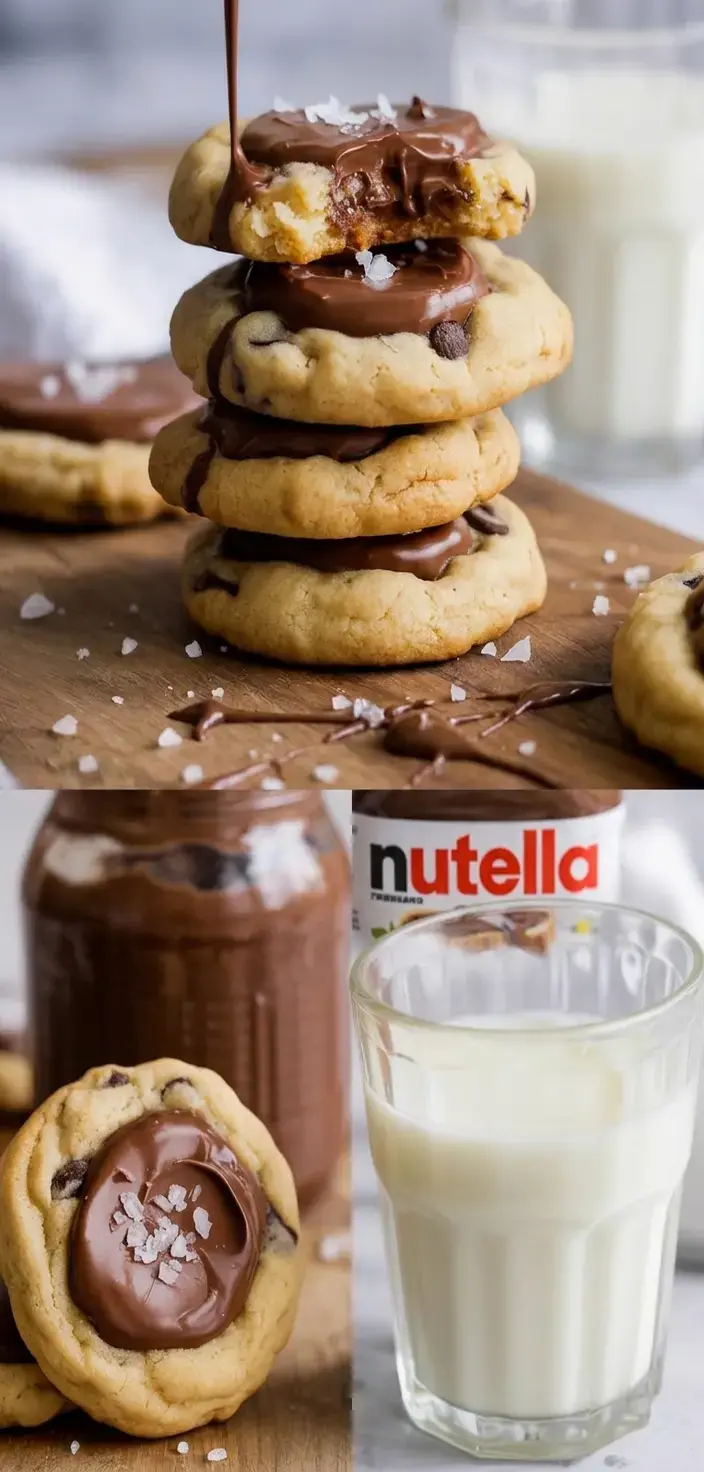 Soft and Chewy Nutella Stuffed Chocolate Chip Cookies 3 Pro Tips