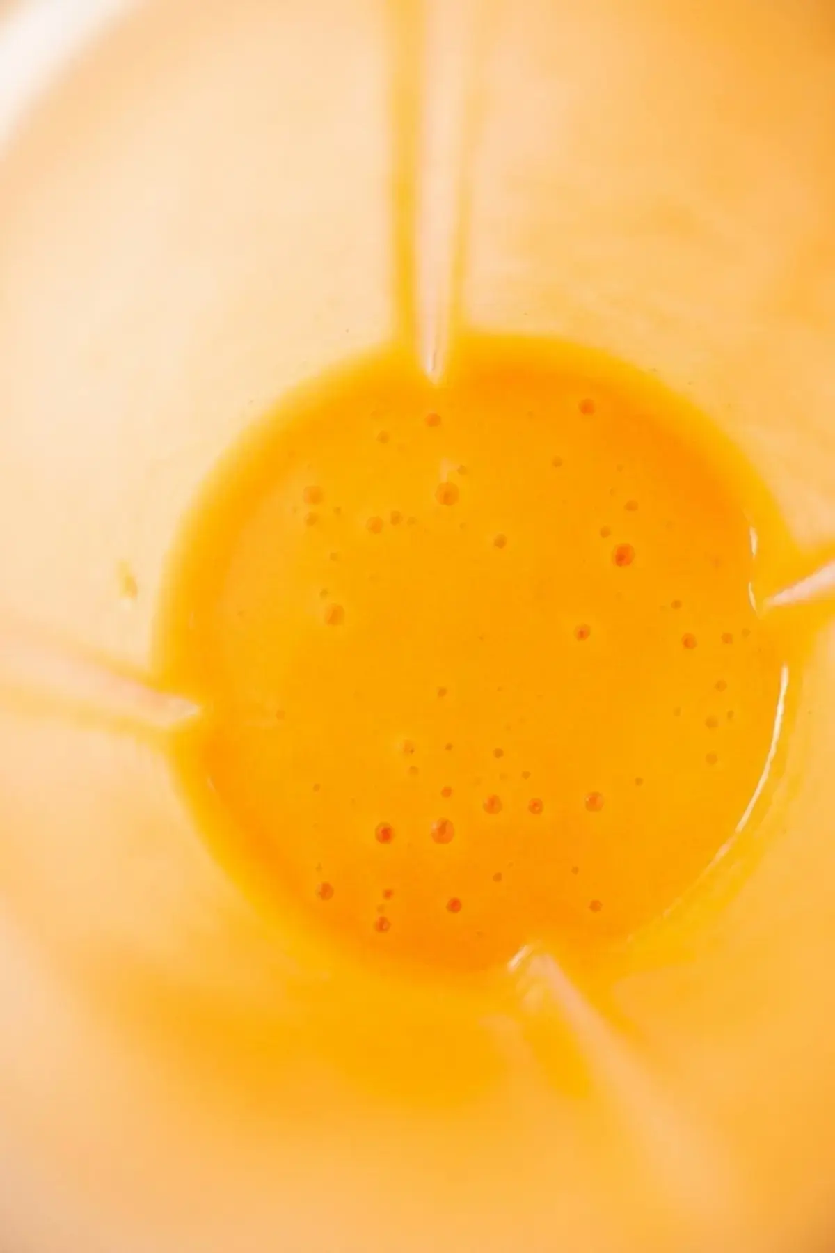 Completely smooth peach sorbet base in blender