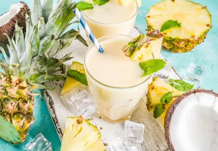 Creamy Pina Colada Ananas Cocktail served in a glass