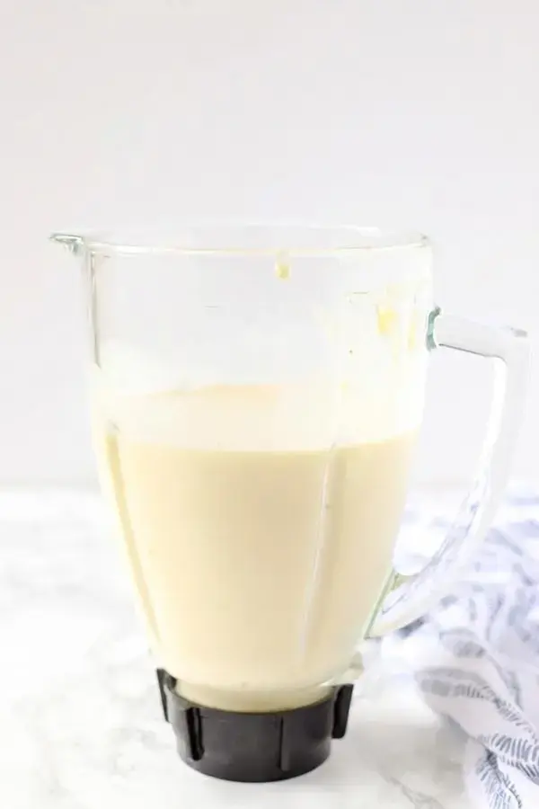 Pina colada smoothie blended until smooth and creamy