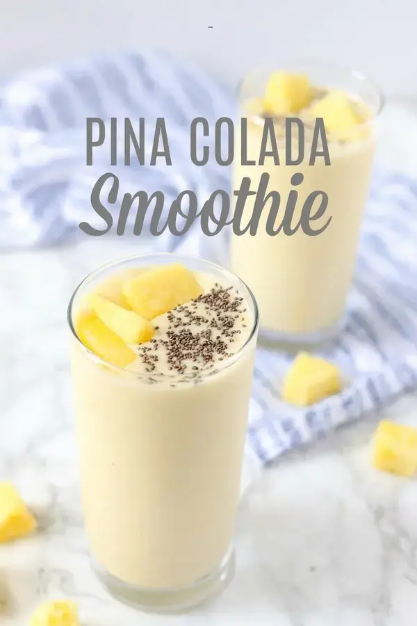 Creamy pineapple and coconut pina colada smoothie