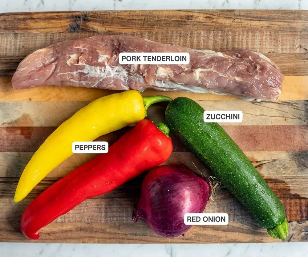 Pork Kabobs with Vegetables and Greek Marinade for Grilling 12 Pork Kabobs, How To Make Pork Skewers On BBQ
