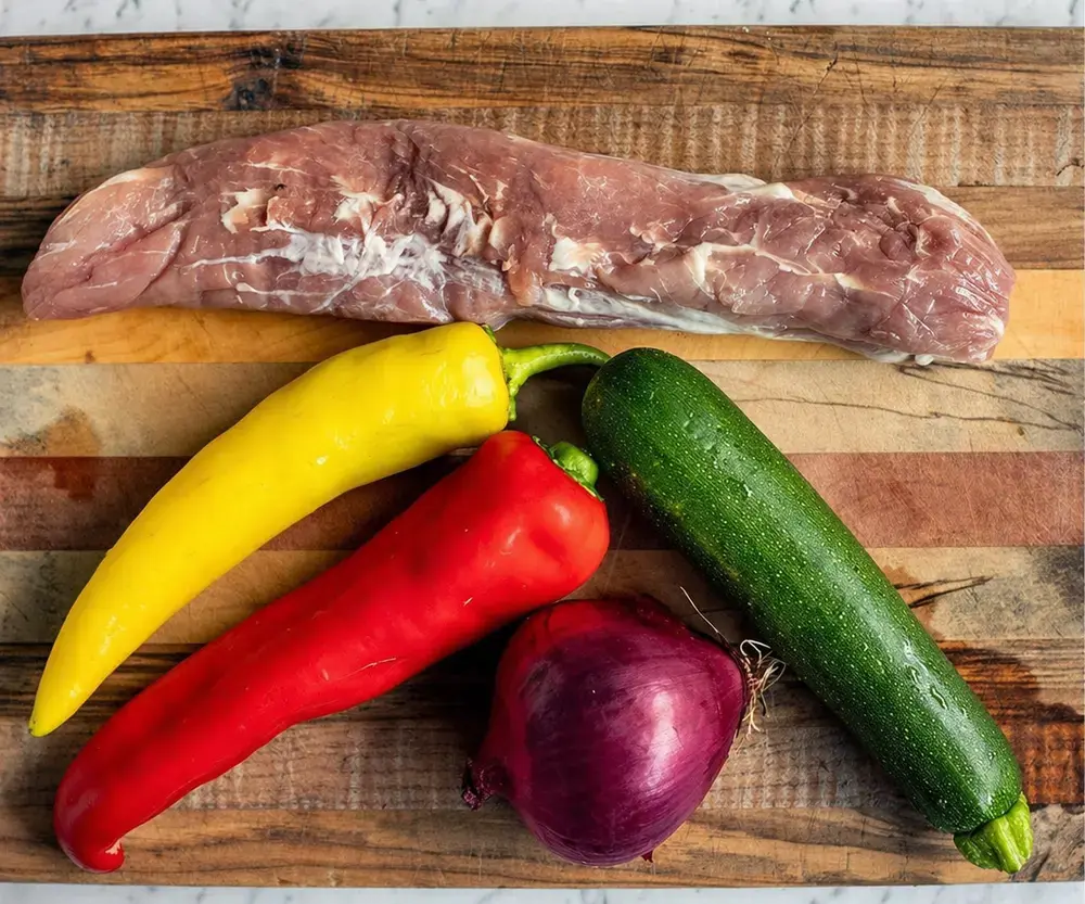 Pork Kabobs with Vegetables and Mediterranean Marinade 10 Pork Kabobs, How To Make Pork Skewers On BBQ