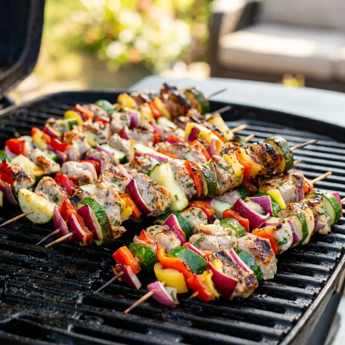 Pork Kabobs with Vegetables and Greek Marinade for Grilling 15 Pork Kabobs, How To Make Pork Skewers On BBQ
