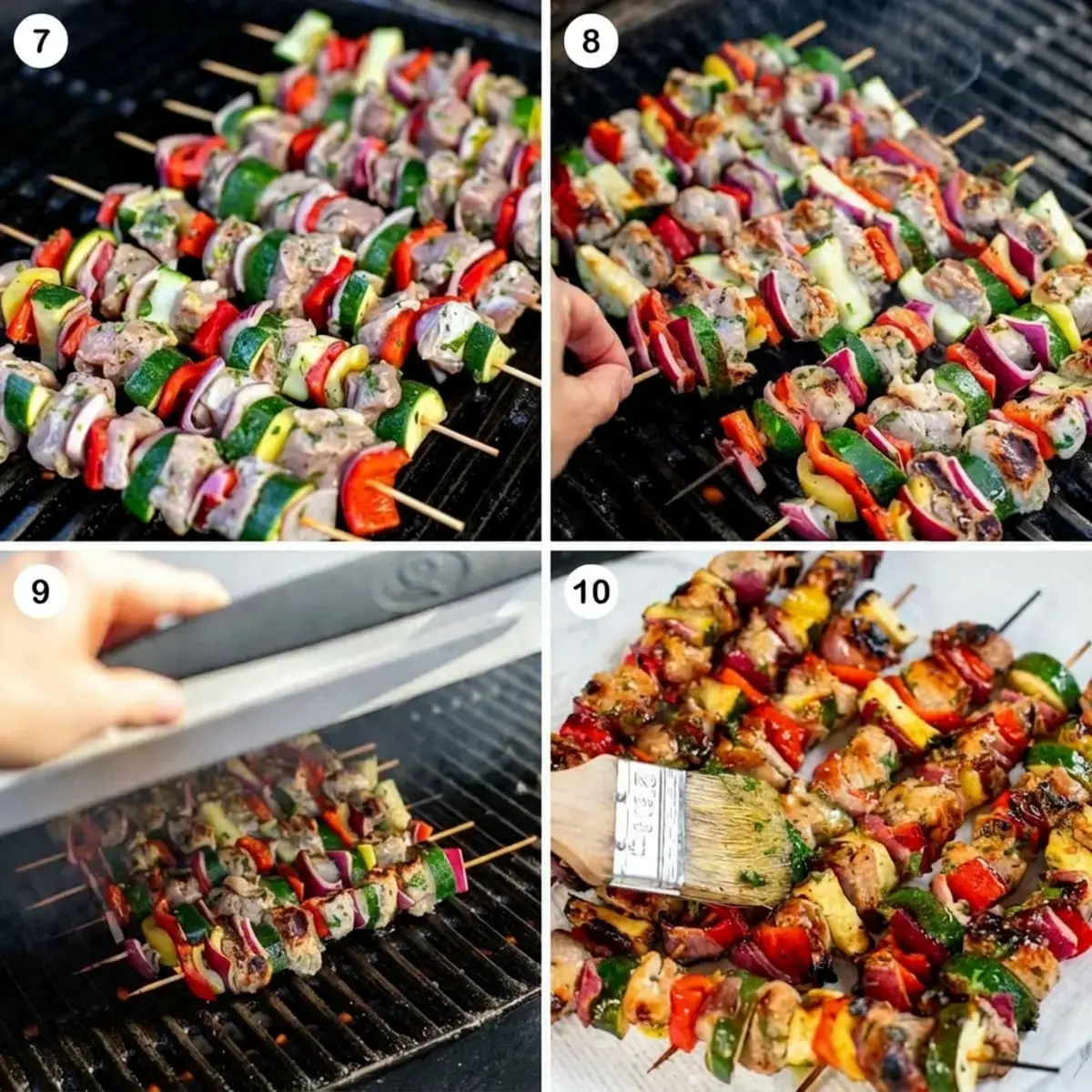 Pork Kabobs with Vegetables and Mediterranean Marinade 13 Pork Kabobs, How To Make Pork Skewers On BBQ