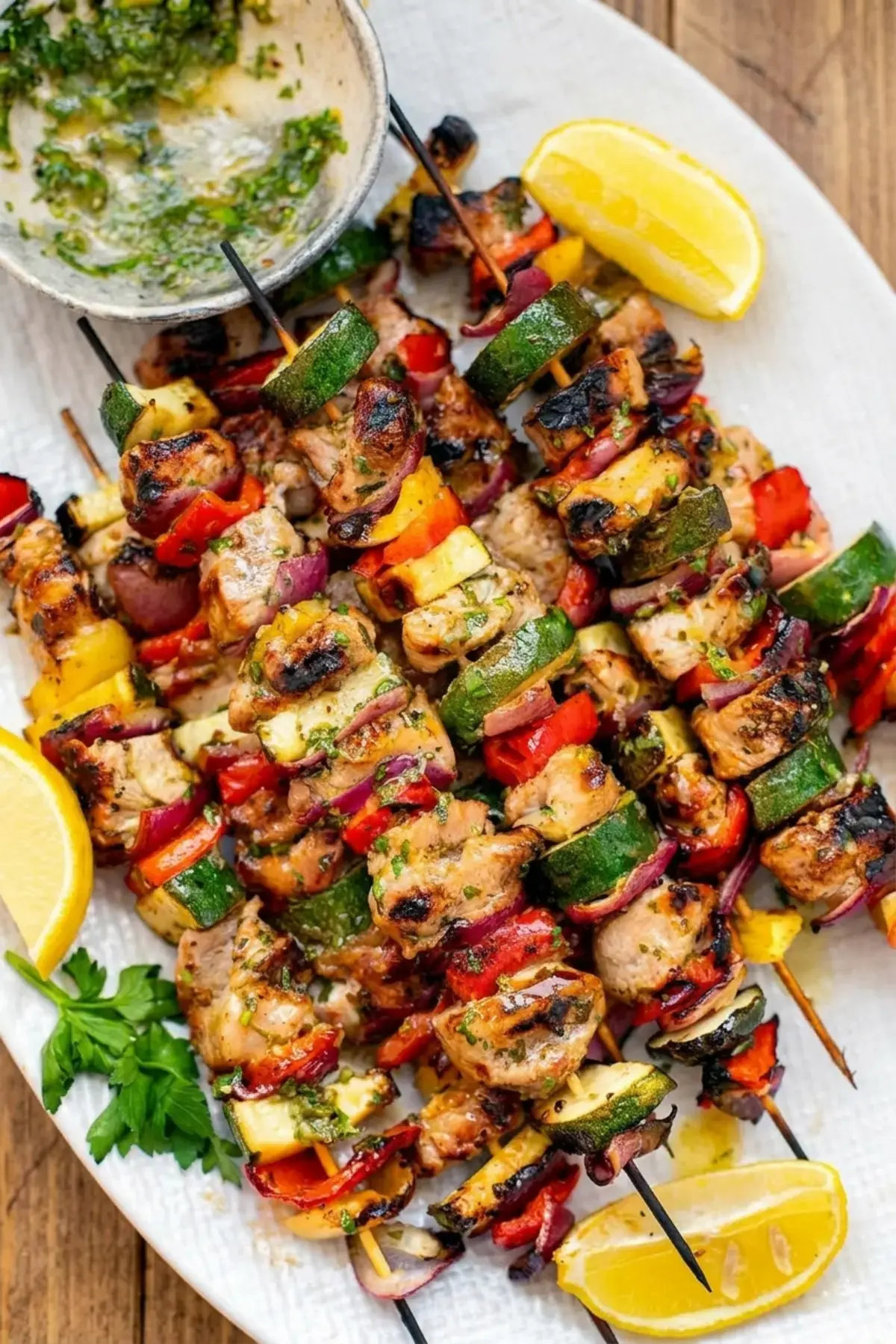 Pork Kabobs with Vegetables and Greek Marinade for Grilling 21 Pork Kabobs, Pork Skewers (Kabobs)