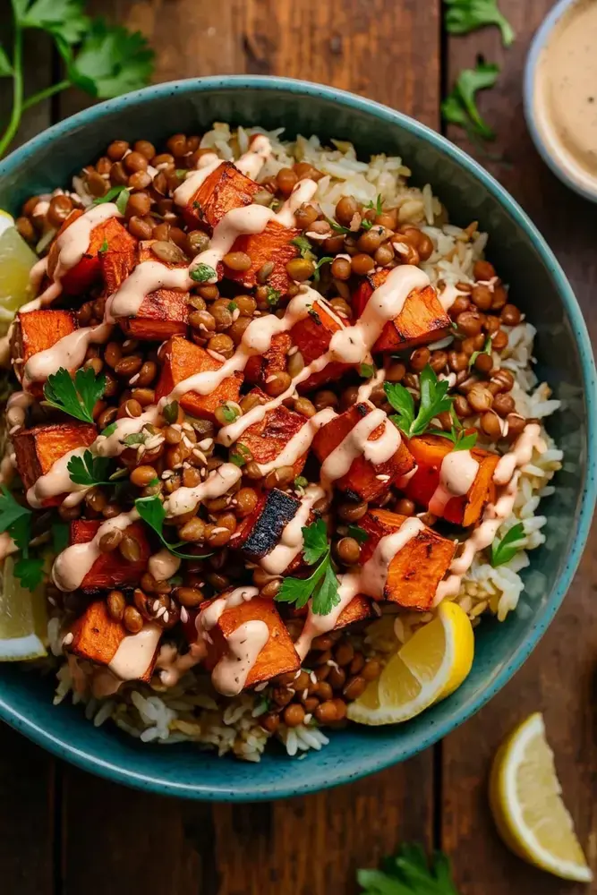 Quick Bento Box Lunches, 15. Sweet Potato and Lentil Rice Bowl