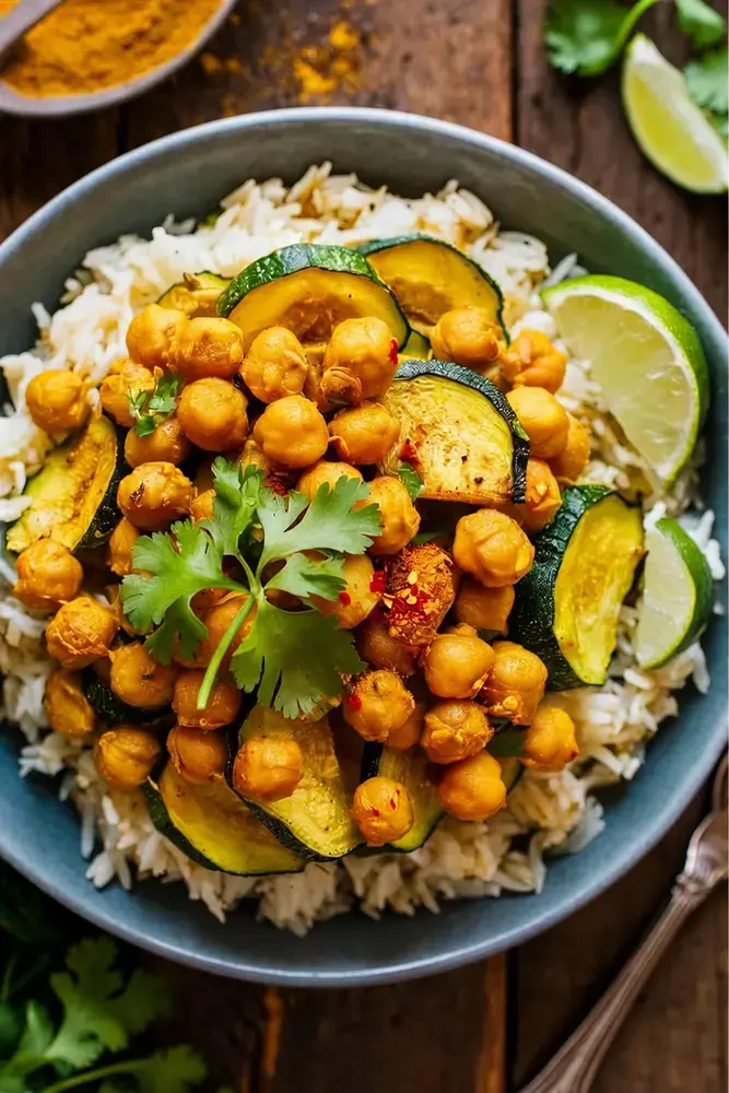 Quick Bento Box Lunches, 18. Curry Chickpea and Rice Bowl