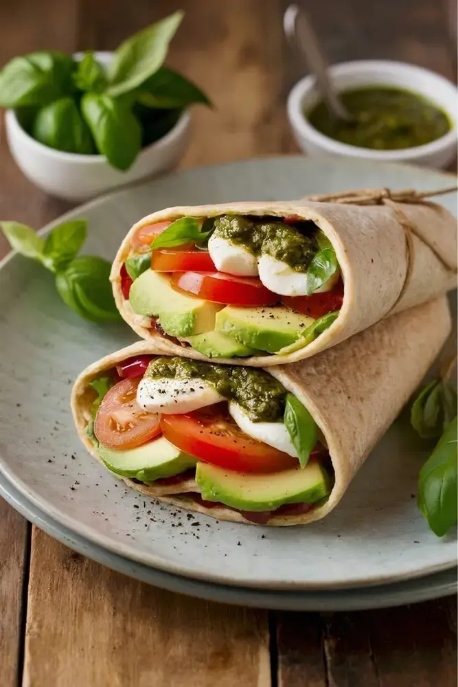 Quick Bento Box Lunches, 2. Caprese Avocado Wrap