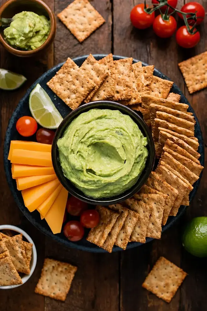 Quick Bento Box Lunches, 25. Guacamole, Cheese, and Crackers