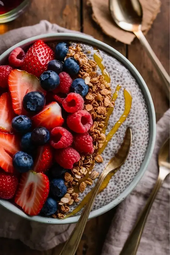 Quick Bento Box Lunches, 30. Chia Pudding and Berries
