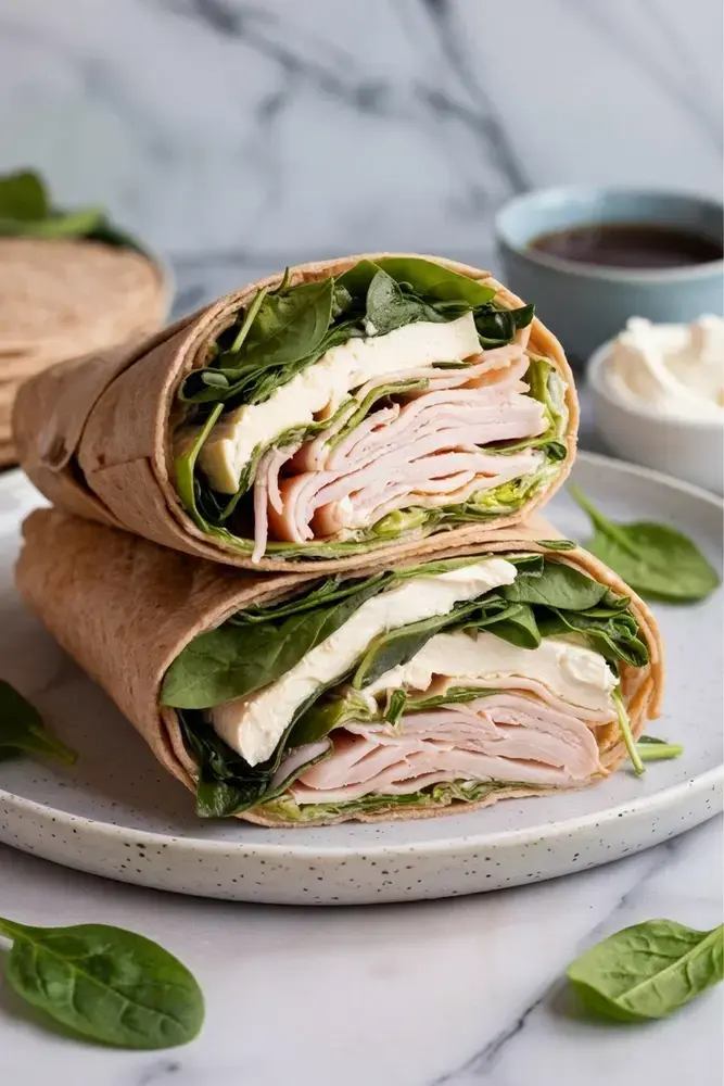 Quick Bento Box Lunches, 4. Turkey, Spinach, and Cream Cheese Wrap