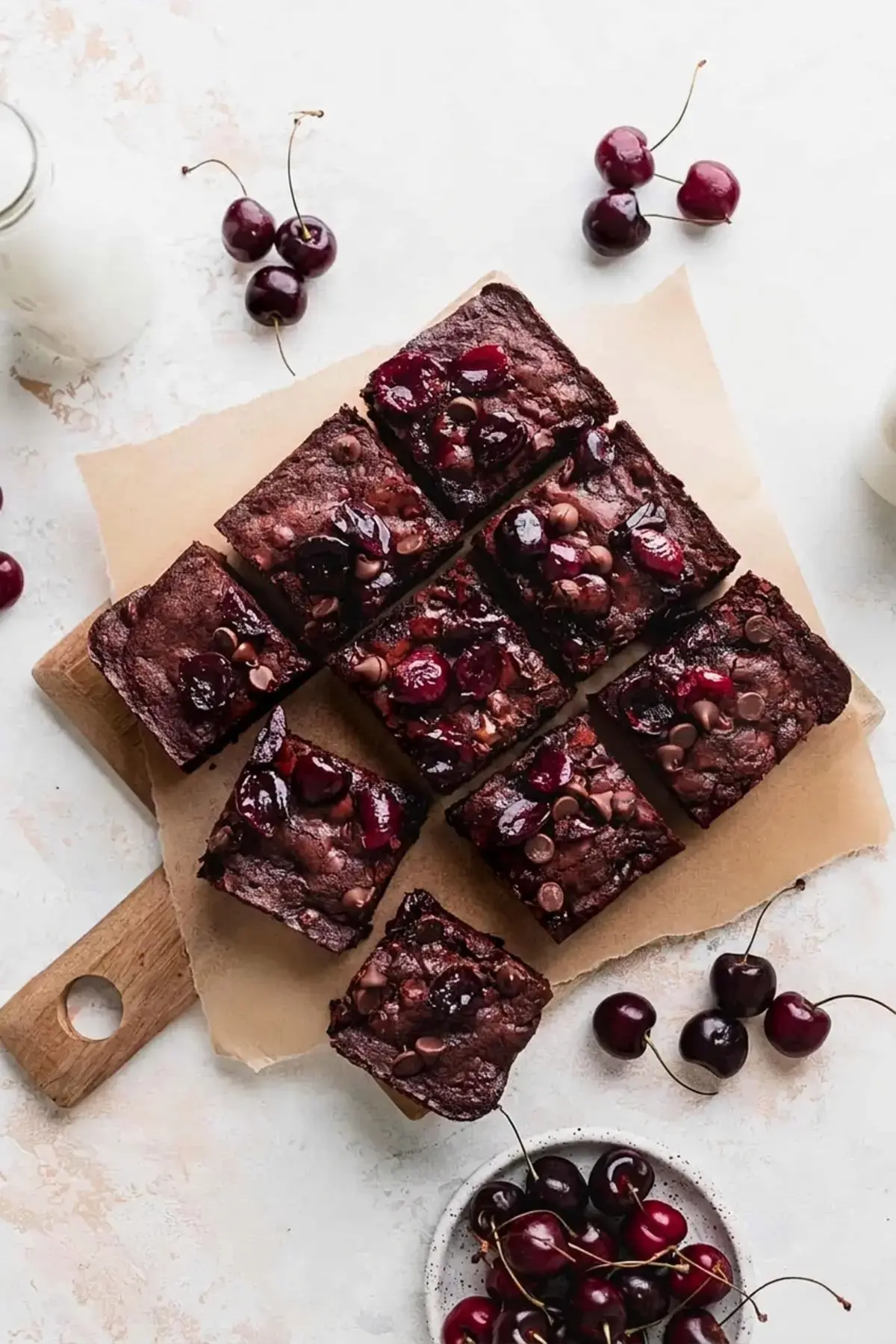Roasted Cherry Brownies, Time, Yield, and Nutrition