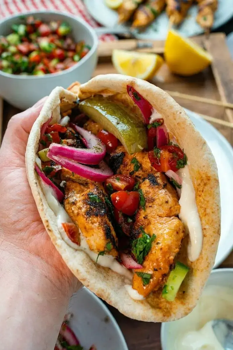 Shish Tawook: Juicy Middle Eastern Grilled Chicken Skewers 17 Shish Tawook ready to serve in a bowl or salad