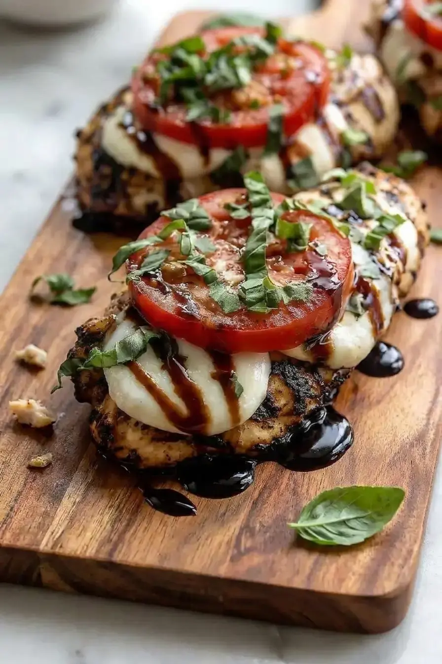 Simple Grilled Chicken Caprese With Balsamic Glaze 7 Grilled Chicken Caprese with tomato basil and balsamic glaze