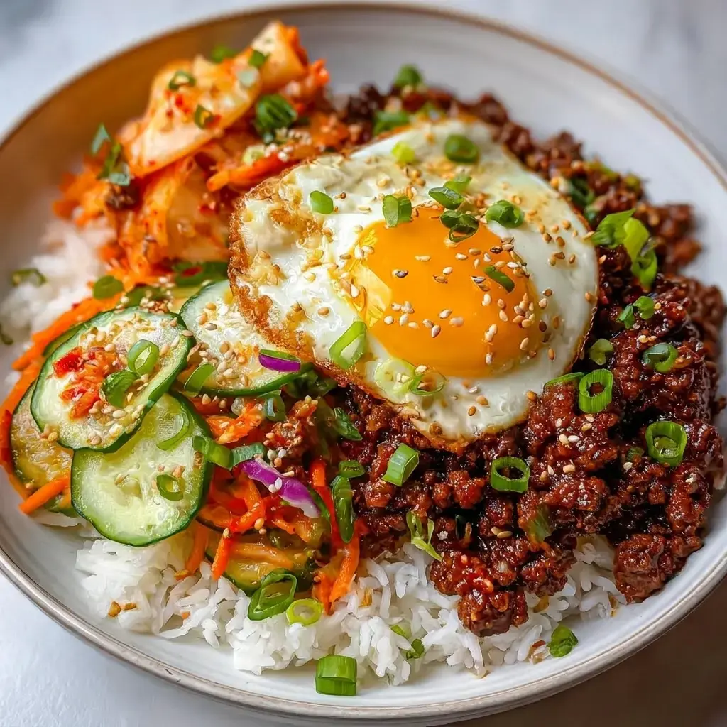 Spicy Korean Ground Beef with Kimchi Slaw in 30 Minutes 5 Sweet and spicy ground beef served beside crunchy kimchi slaw