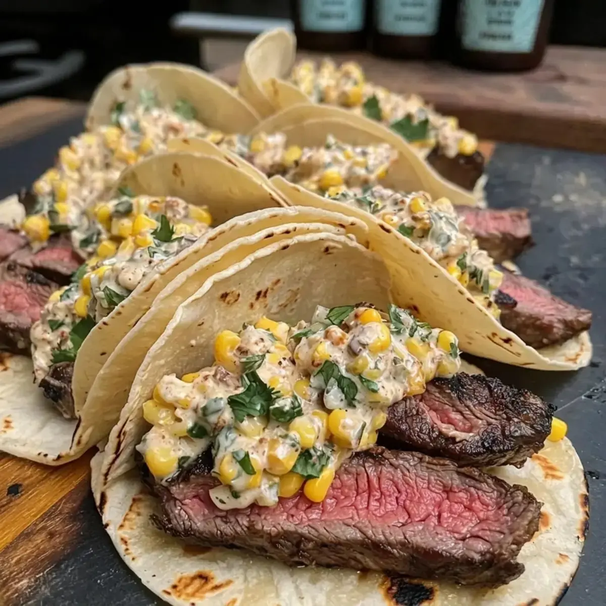 Steak Elote Tacos with Charred Corn and Creamy Sauce 6 Steak Elote Tacos, Step-by-Step Instructions for Steak Elote Tacos
