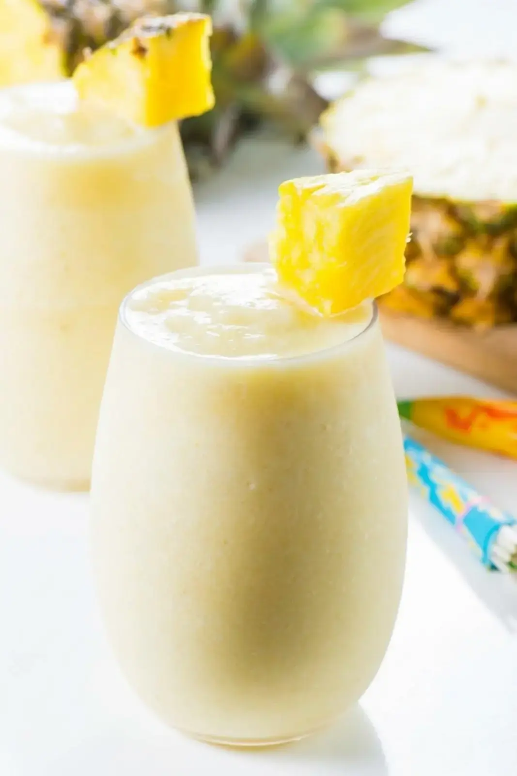 Creamy vegan pineapple coconut cocktail