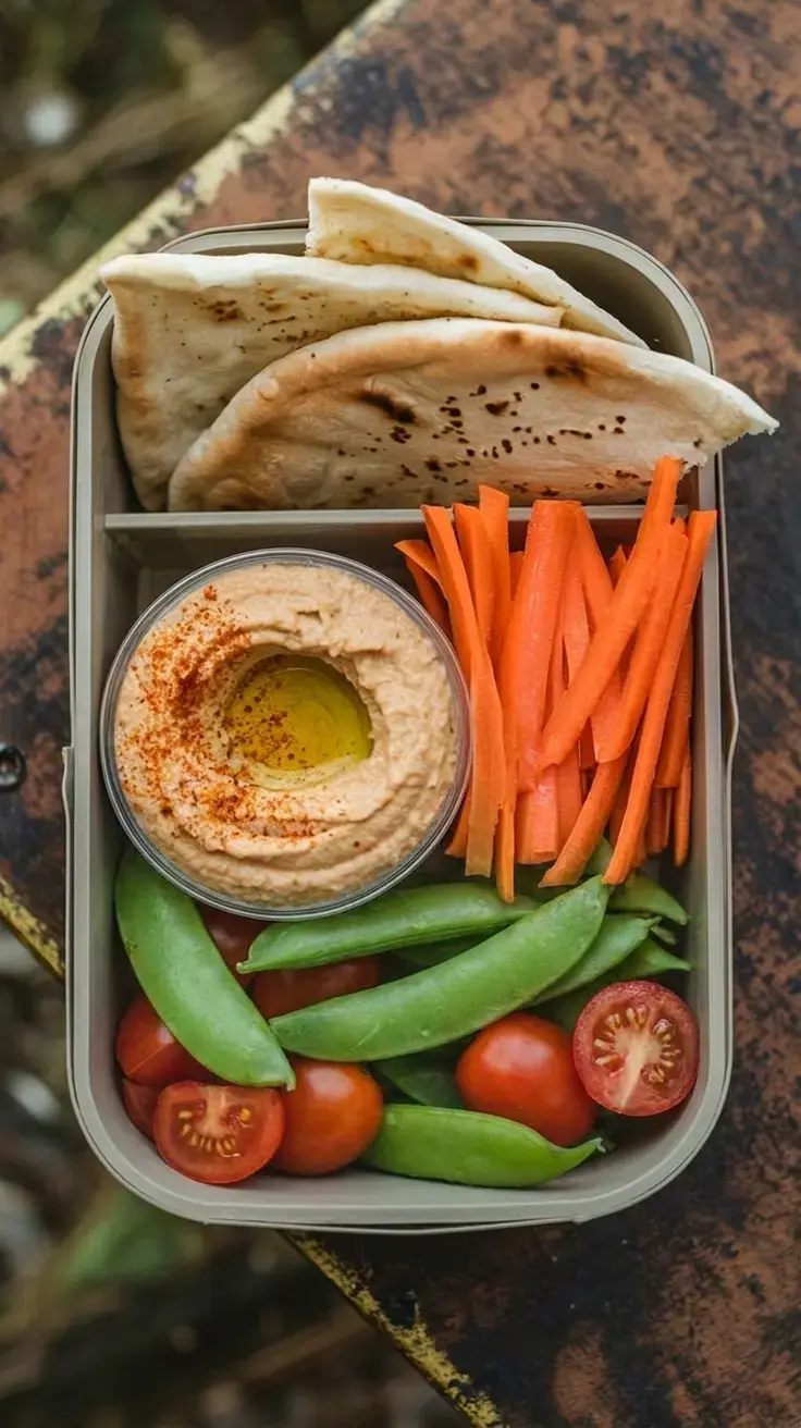Vegetarian Camping Meals: Easy and Delicious Ideas for Your Next Trip 11 10. No-Cook Hummus Snack Pack
