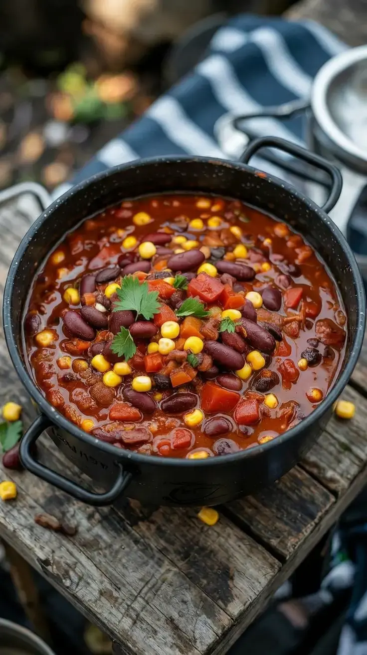 Vegetarian Camping Meals: Easy and Delicious Ideas for Your Next Trip 8 7. One-Pot Vegetarian Chili
