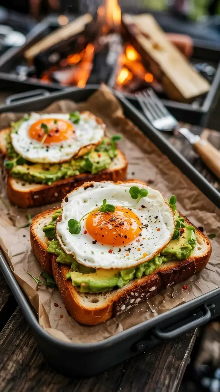 Vegetarian Camping Meals: Easy and Delicious Ideas for Your Next Trip 9 8. Avocado Toast with Campfire Eggs