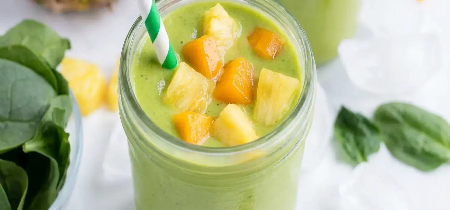 10 Smoothies To Lose Belly Fat Fast, 4) Tropical Green Smoothie Blast