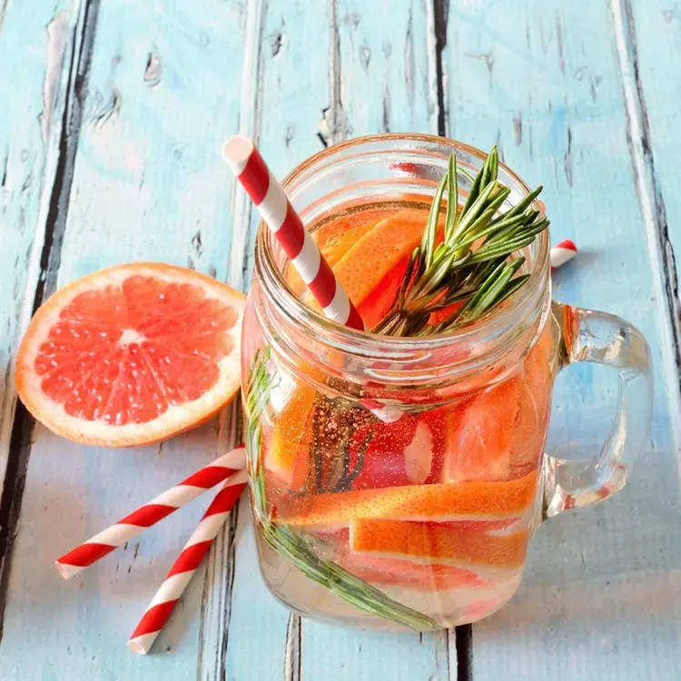 35 Fruit-Infused Water Recipes for Healthy, Sugar-Free Hydration 31 35 Fruit-Infused Water Recipes, Grapefruit Rosemary