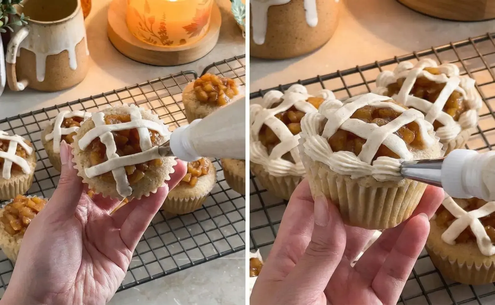 Apple Pie Cupcakes, Fill and Decorate