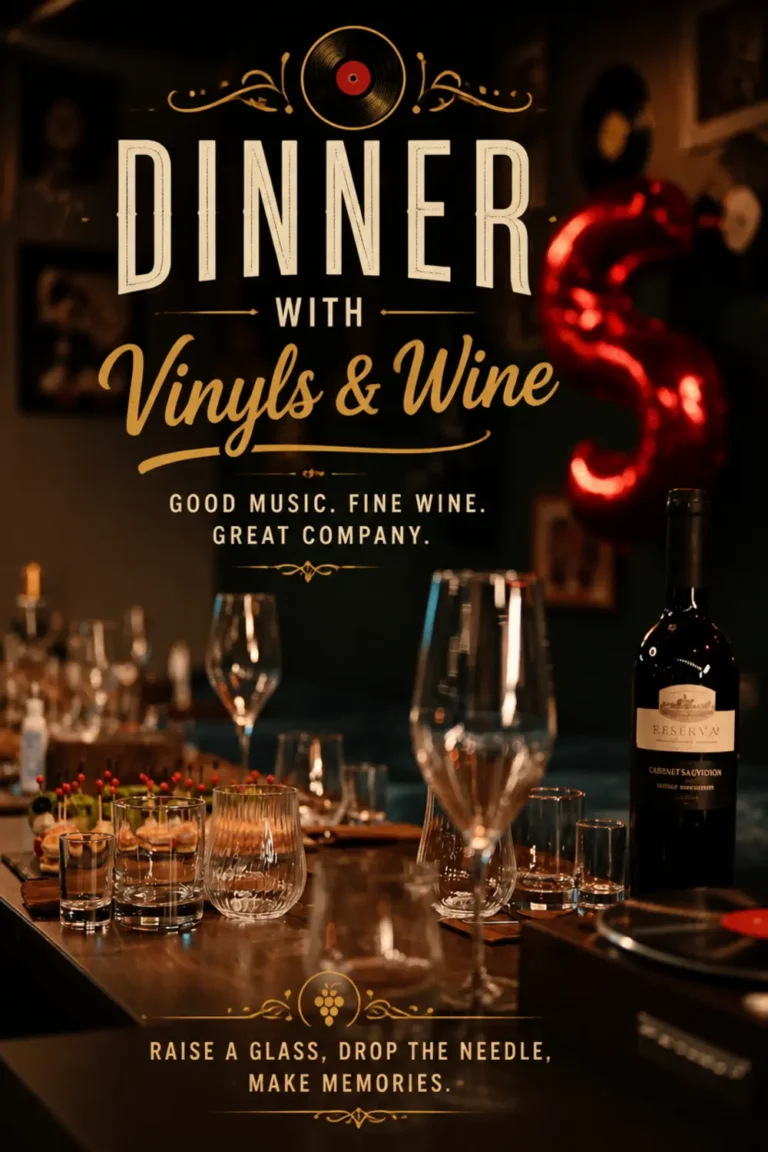 Cena Con Vinilos Y Vino