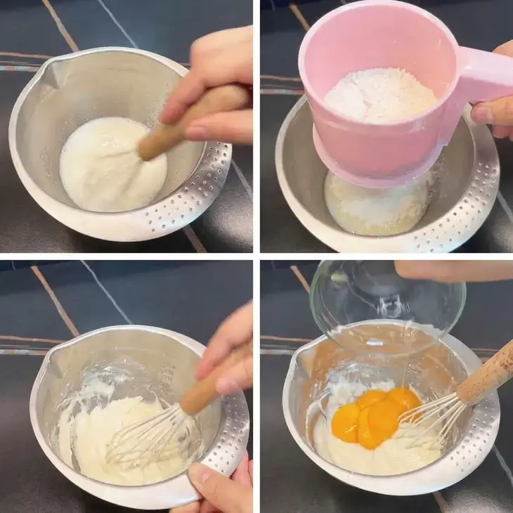 Chinese Swiss Roll, Step 2: Make the Egg Yolk Batter
